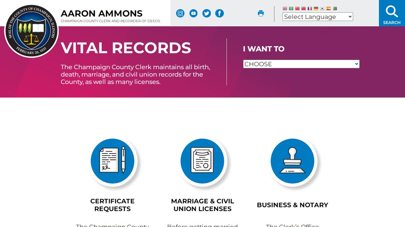 Vital Records | Champaign County Clerk